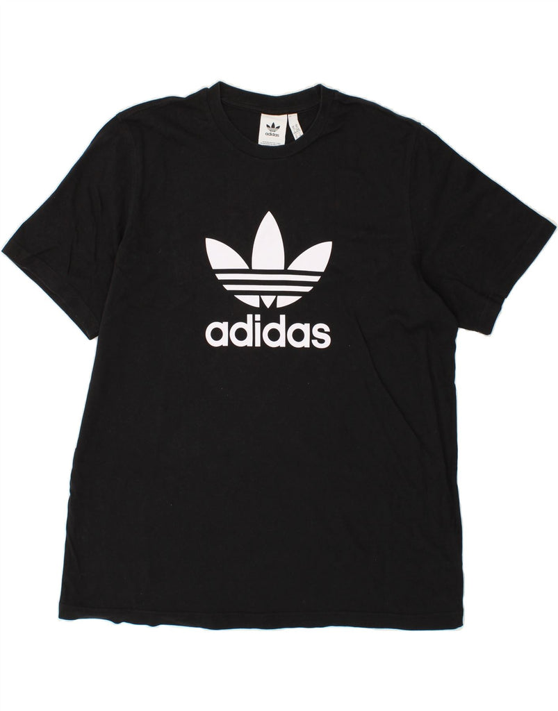 ADIDAS Mens Graphic T-Shirt Top XL Black Cotton | Vintage Adidas | Thrift | Second-Hand Adidas | Used Clothing | Messina Hembry 