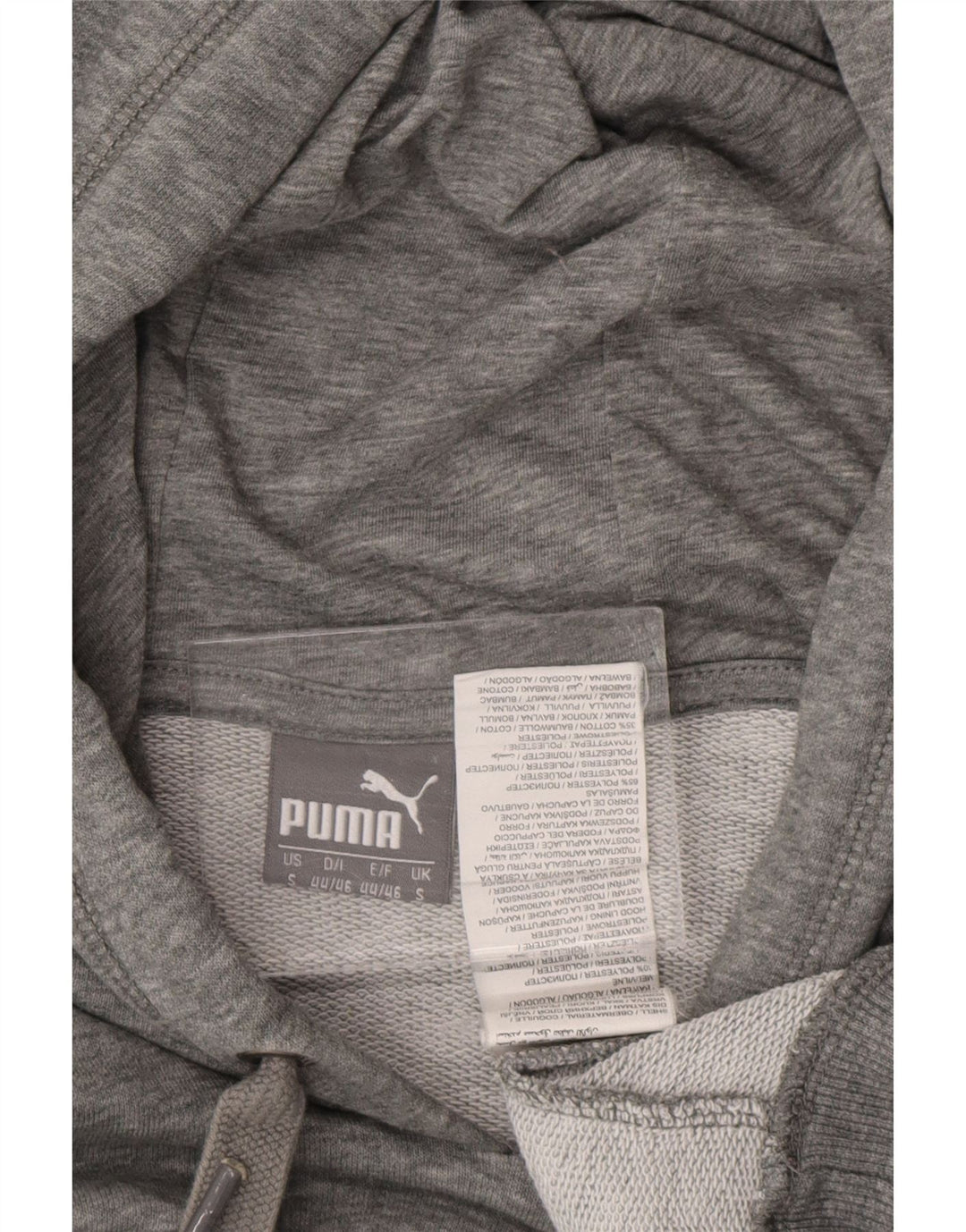 PUMA Mens Graphic Hoodie Jumper Small Grey Flecked Polyester
