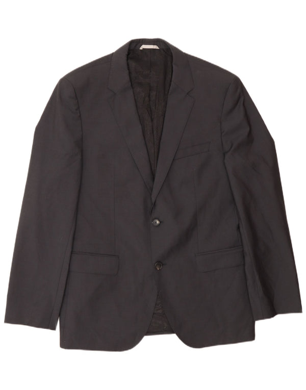 Hugo Boss Mens 2 Button Blazer Jacket UK 40 Large Grey Wool