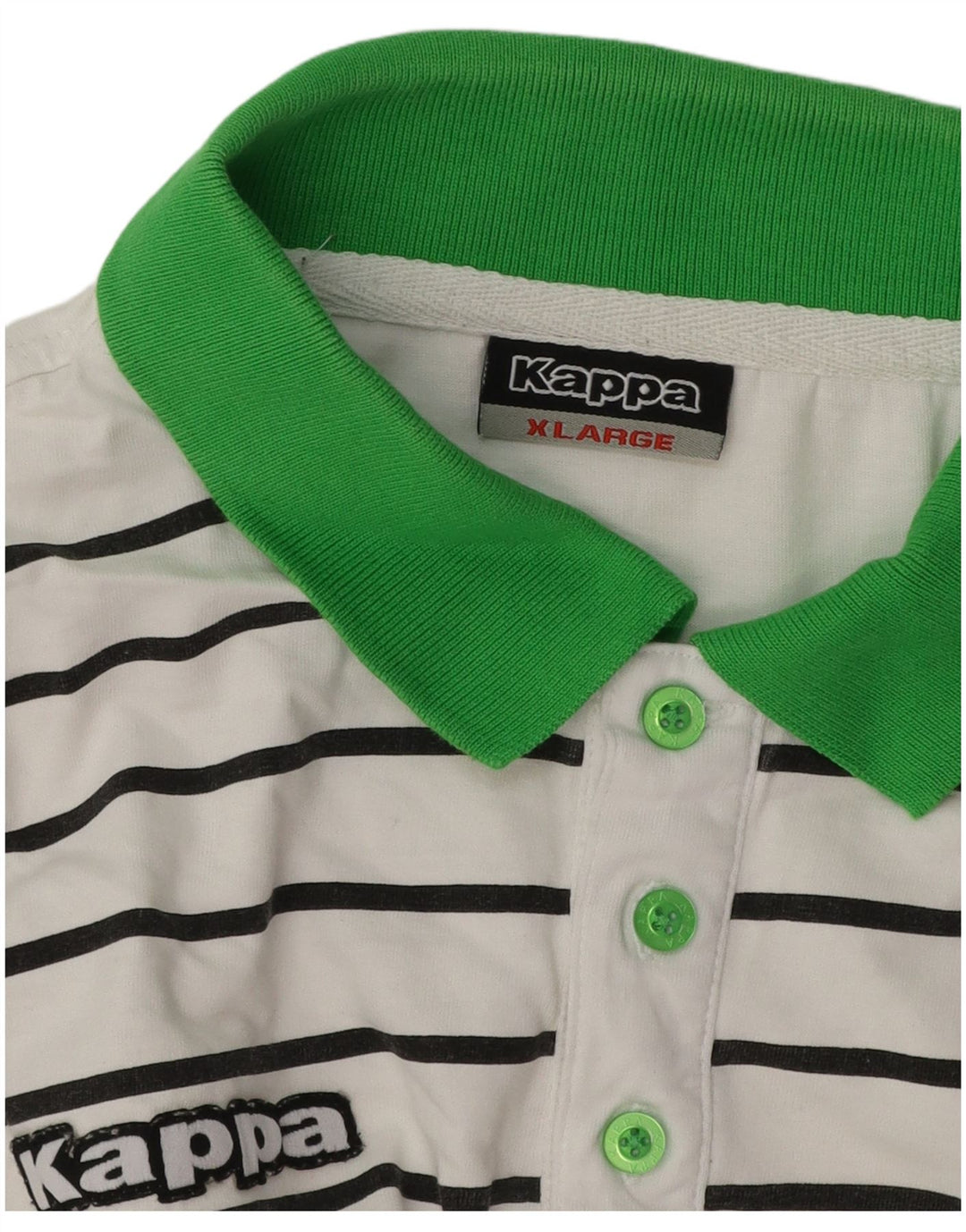 KAPPA Mens Graphic Polo Shirt XL White Striped