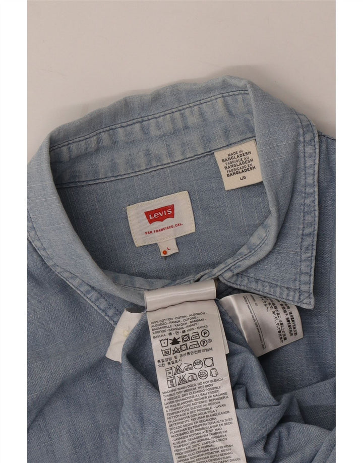 LEVI'S Mens Denim Shirt Large Blue Cotton