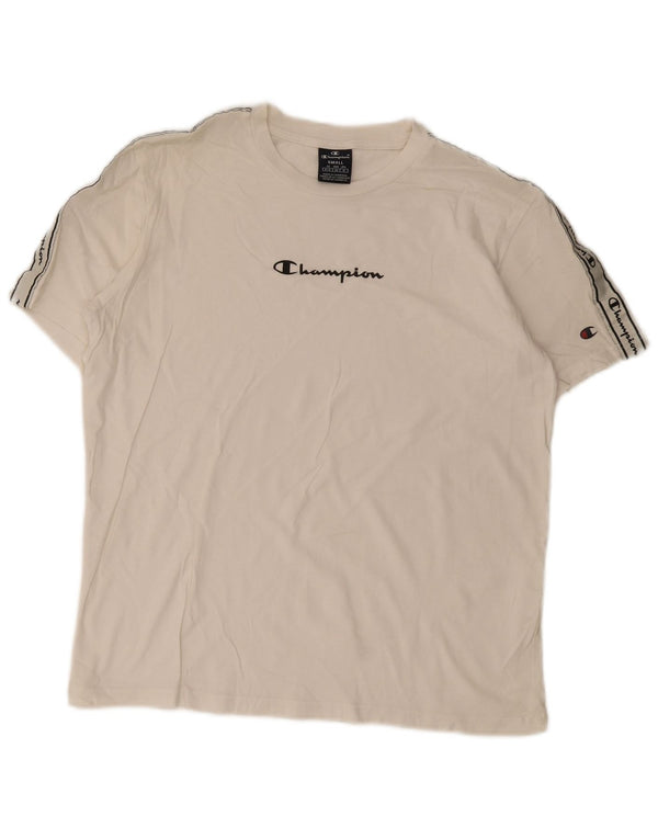Champion Mens Graphic T-Shirt Top Small White Colourblock