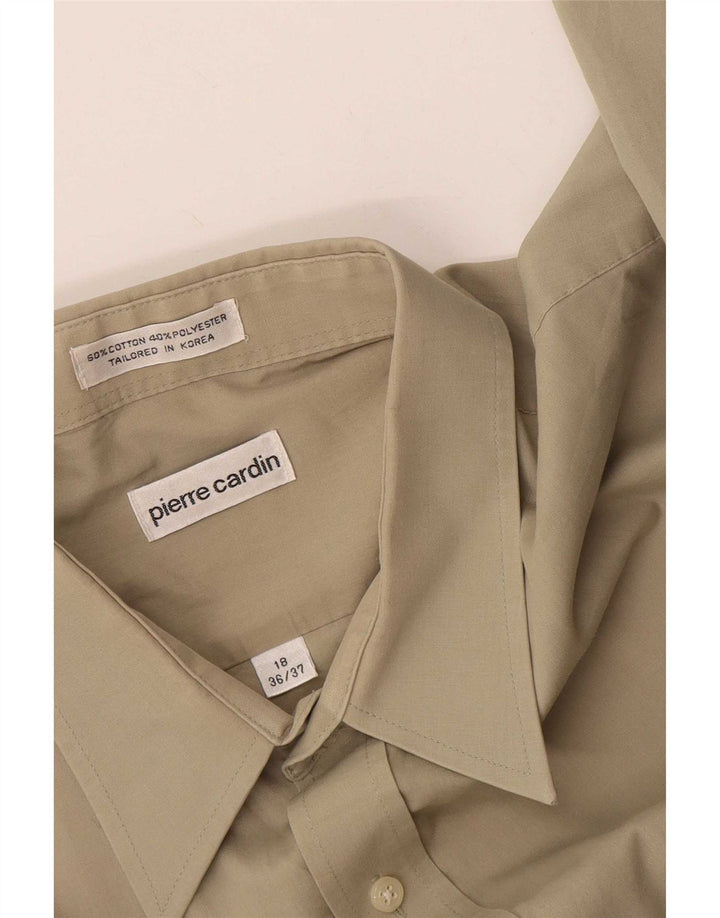Pierre Cardin Mens Shirt Size 18 2XL Beige Cotton