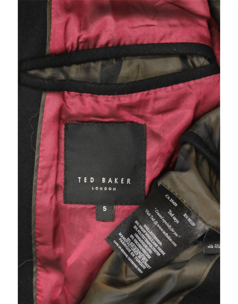 TED BAKER Mens Military Pea Coat Size 5 XL Black Wool Vintage Ted Baker and Second-Hand Ted Baker from Messina Hembry 