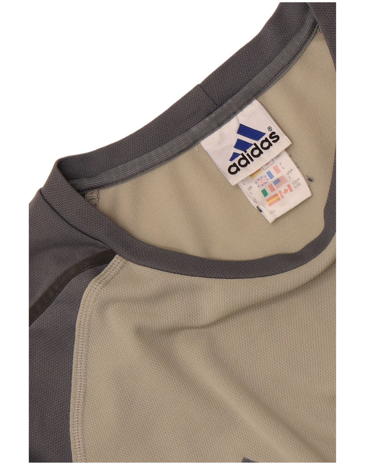 Adidas Mens T-Shirt Top Large Grey Colourblock Polyester
