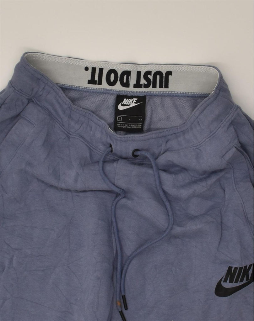 NIKE Womens Tracksuit Trousers Joggers UK 10 Small Blue Cotton | Vintage Nike | Thrift | Second-Hand Nike | Used Clothing | Messina Hembry 