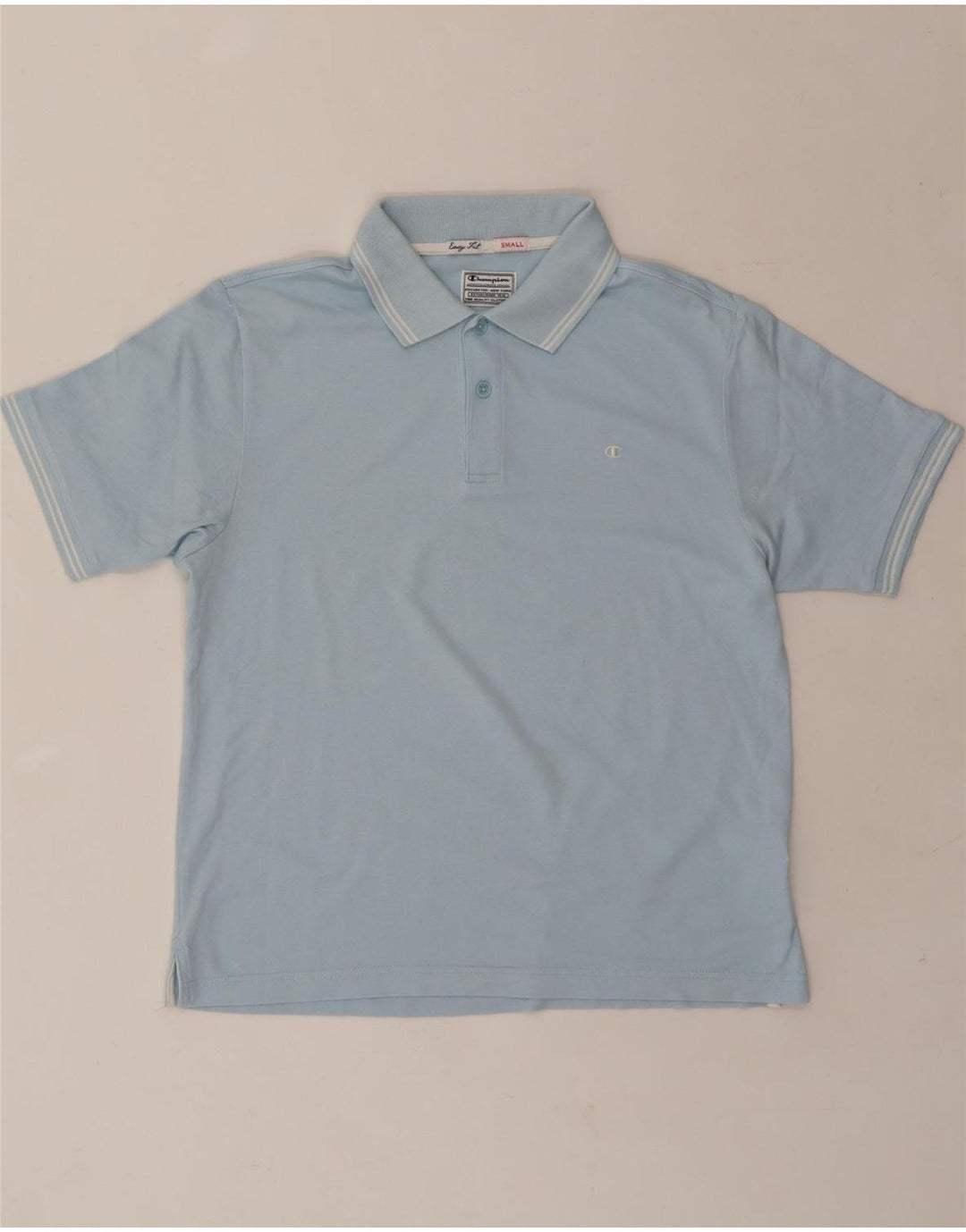 CHAMPION Mens Polo Shirt Small Blue Cotton Vintage Champion and Second-Hand Champion from Messina Hembry 