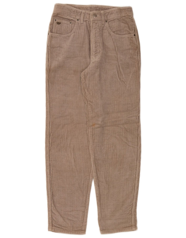 POP 84 Womens Straight Corduroy Trousers IT 44 Medium W30 L30 Beige Cotton