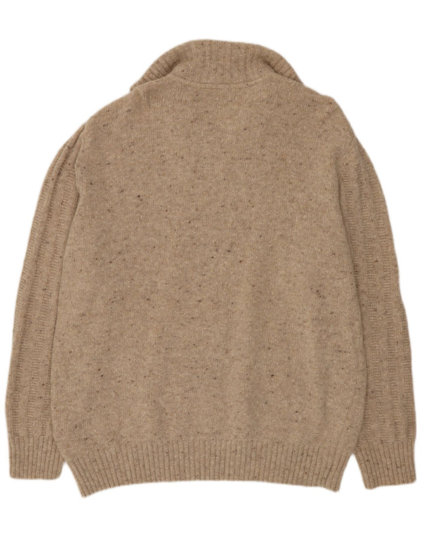 Camel Active Mens Zip Neck Jumper Sweater 2XL Beige Flecked Wool