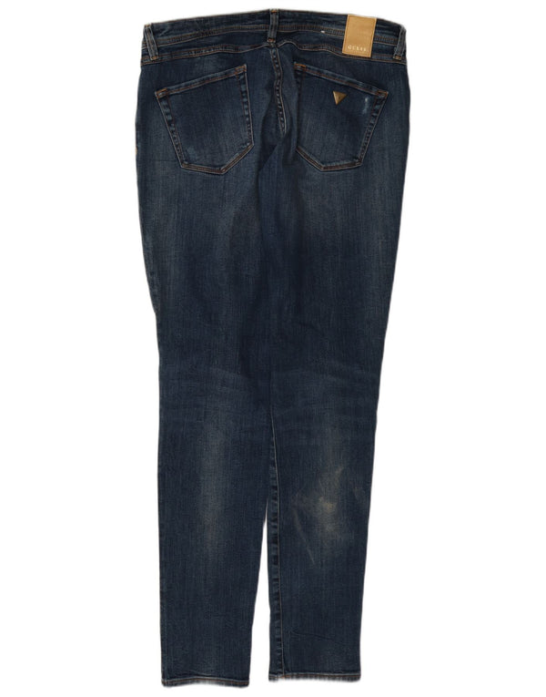 Guess Womens Starlet Distressed Low Skinny Jeans W30 L32 Blue Cotton