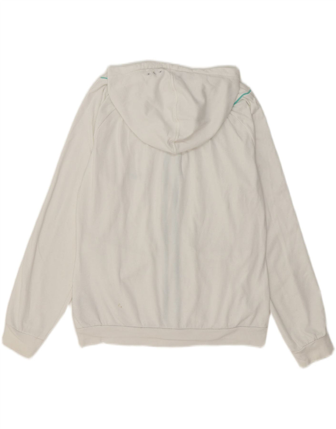 ADIDAS Womens Zip Hoodie Sweater EU 42 Large White Cotton Vintage Adidas and Second-Hand Adidas from Messina Hembry 