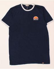 ELLESSE Mens T-Shirt Top Small Navy Blue Cotton