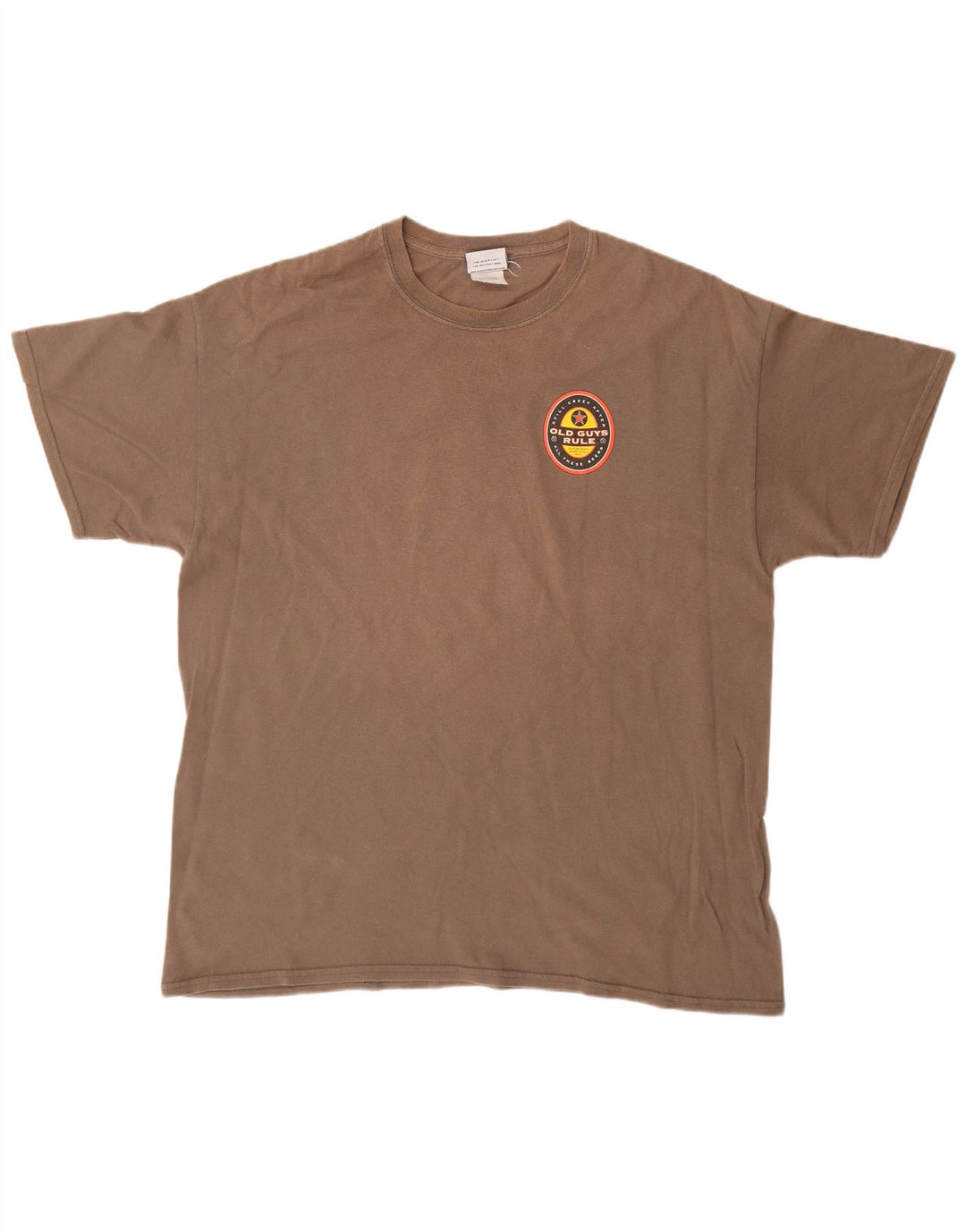 OLD GUYS RULE Mens Graphic T-Shirt Top XL Brown Cotton