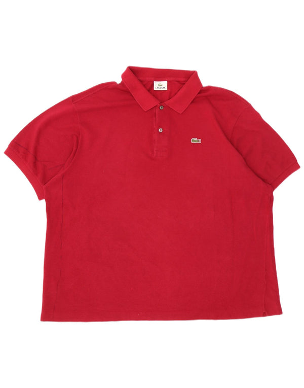 Lacoste Mens Polo Shirt Size 8 3XL Burgundy Cotton