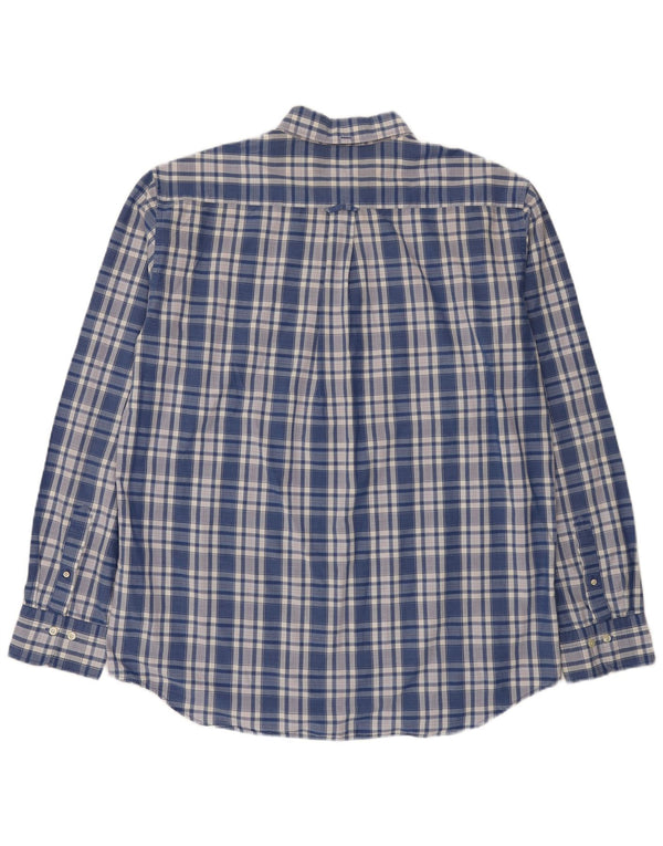 Gant Mens Shirt Size 45/46 18 2XL Blue Check Cotton