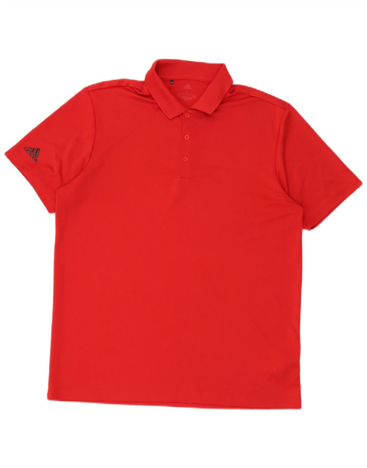 Adidas Mens Polo Shirt Large Red Polyester