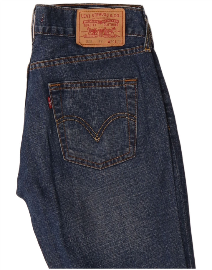 Levi's Womens 559 Bootcut Jeans W30 L32 Blue Cotton