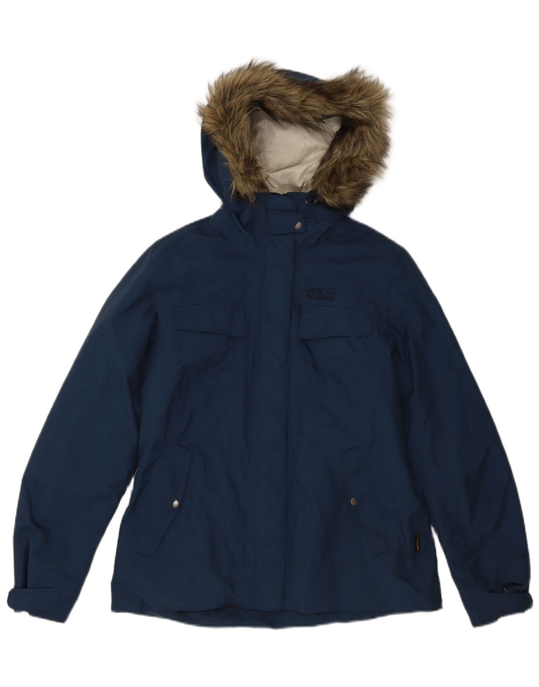 Jack Wills Womens Hooded Windbreaker Jacket UK 12/14 Medium Navy Blue