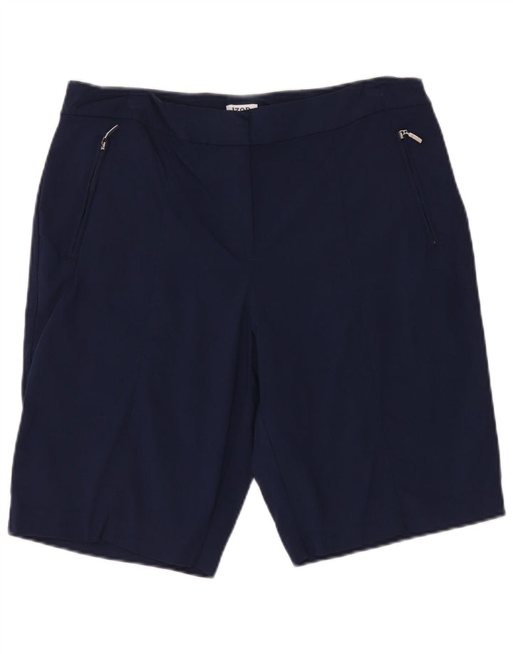 Izod Womens Chino Shorts US 12 Large W34 Navy Blue Rayon