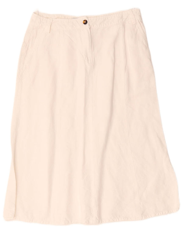 Marella Womens A-Line Skirt UK 10 Small W28 White Linen