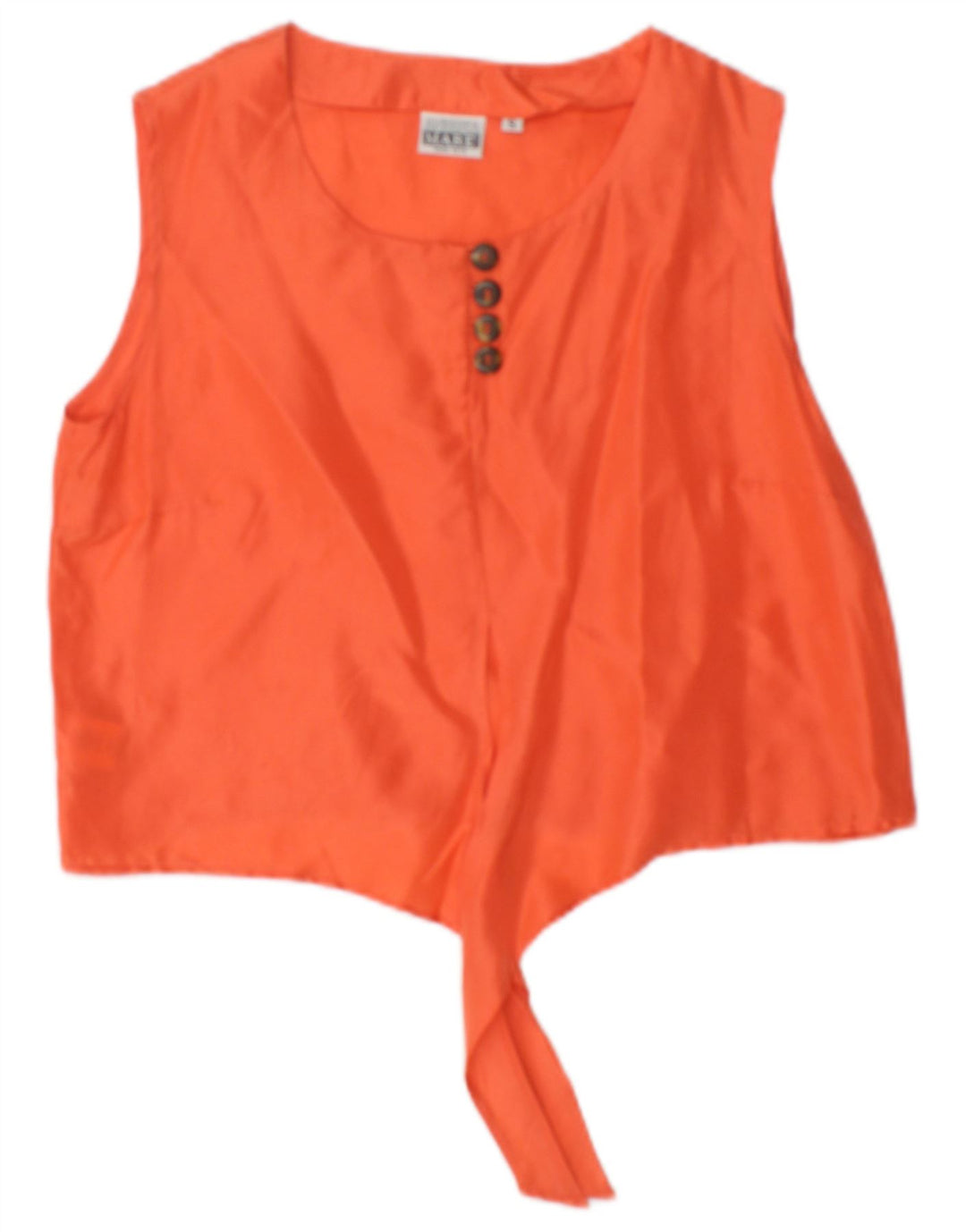 Andrea Mare Womens Crop Sleeveless Front Tie Blouse Top UK 10 Small Orange