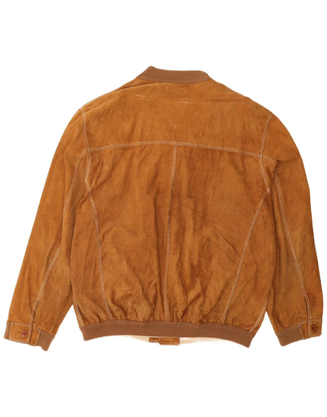 Mabrun Mens Suede Bomber Jacket IT 54 2XL Beige