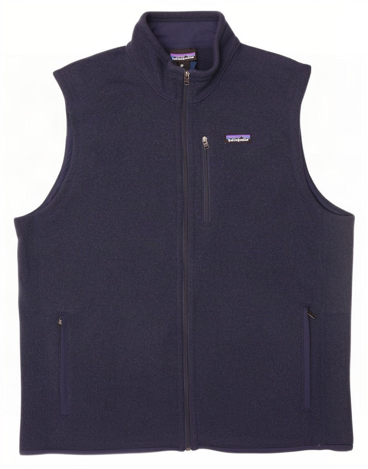 Patagonia Mens Sleeveless Tracksuit Top Jacket 2XL Navy Blue