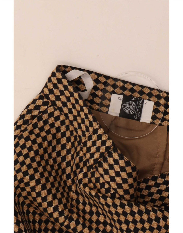 Michael H Womens Pencil Skirt UK 12 Medium W26 Beige Argyle/Diamond Wool