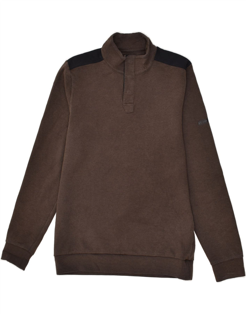 UNDER ARMOUR Mens Zip Neck Sweatshirt Jumper Medium Brown Colourblock | Vintage Under Armour | Thrift | Second-Hand Under Armour | Used Clothing | Messina Hembry 