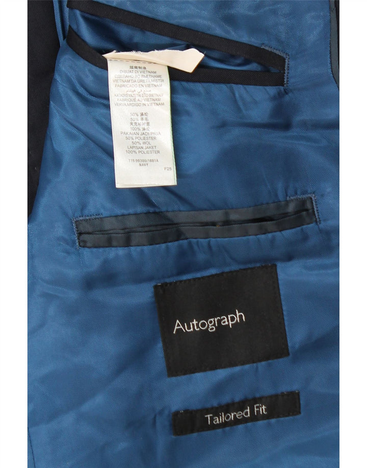 Marks & Spencer Mens Tailored Fit Blazer Jacket UK 38 Medium Navy Blue