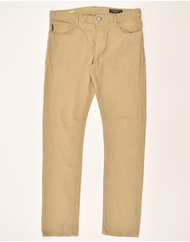 JACK & JONES Mens Slim Casual Trousers W34 L34 Beige Cotton | Vintage Jack & Jones | Thrift | Second-Hand Jack & Jones | Used Clothing | Messina Hembry 