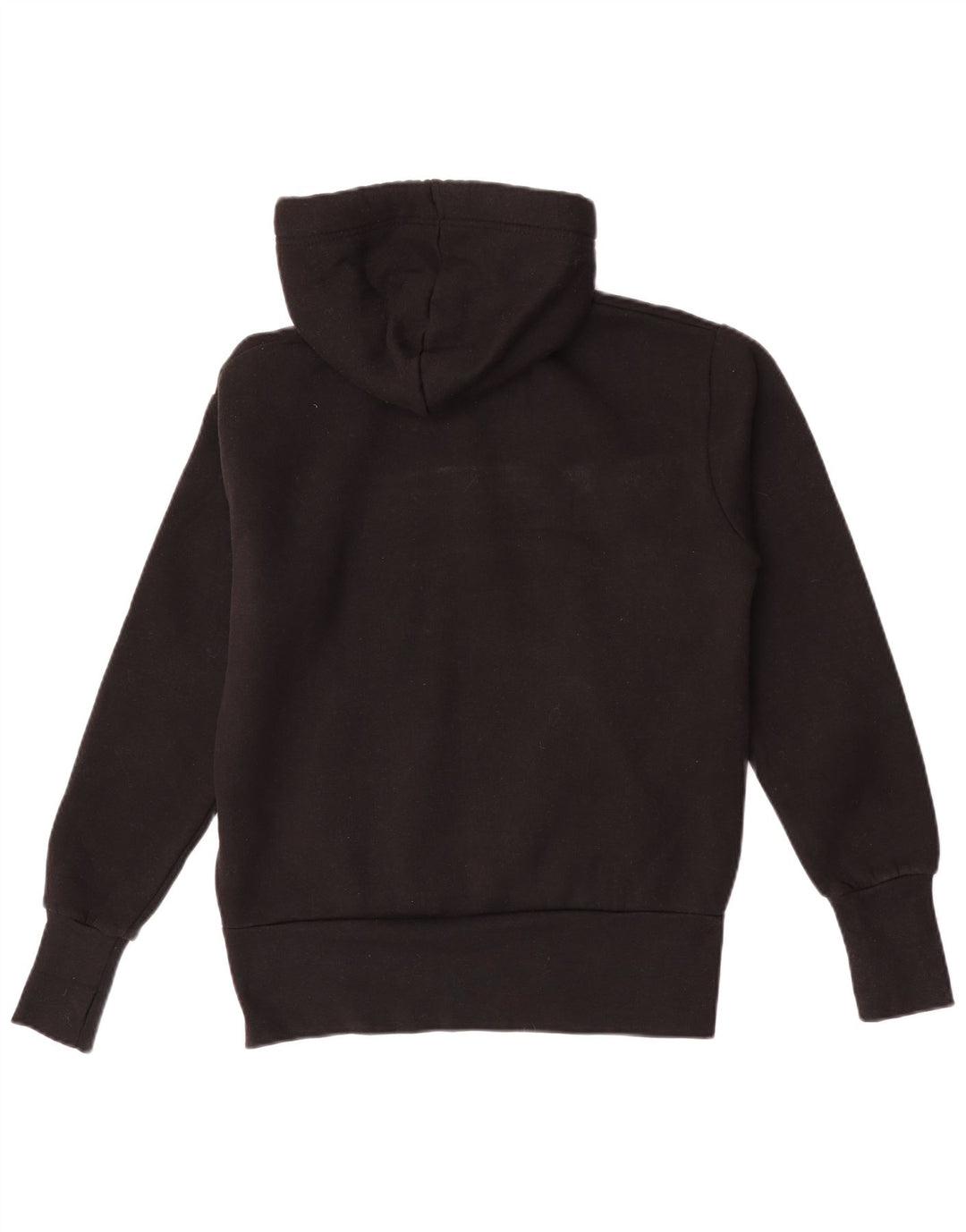 Bench Womens Graphic Hoodie Jumper UK 12 Medium Black Cotton