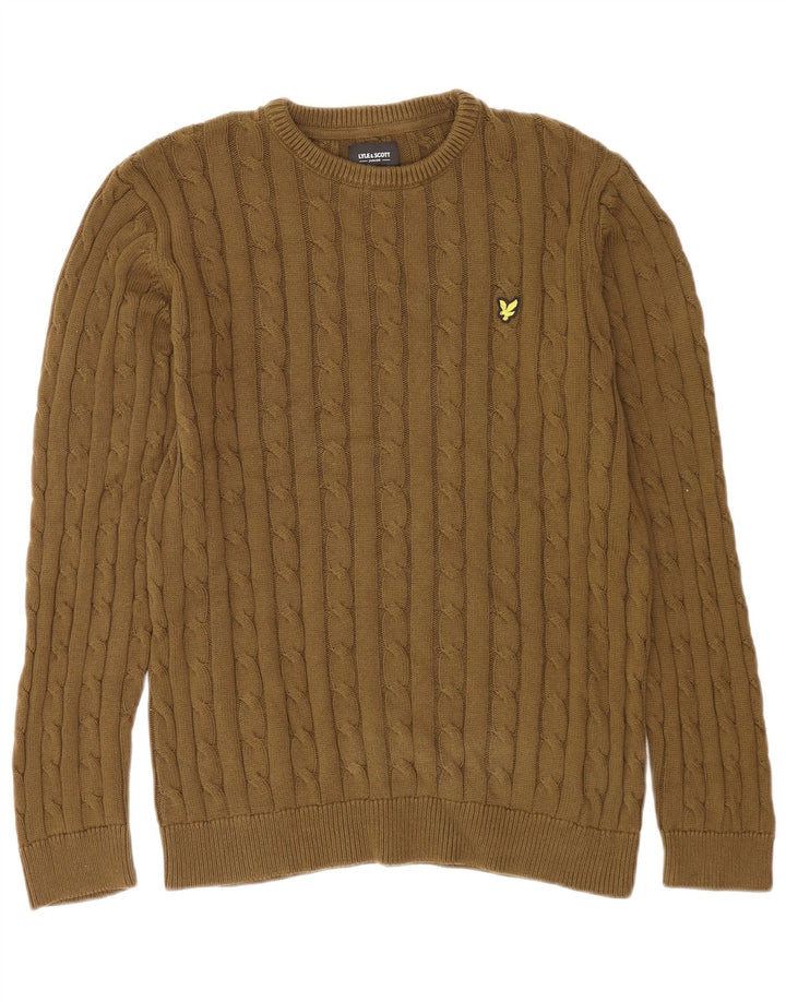 Lyle & Scott Boys Crew Neck Jumper Sweater 15-16 Years Khaki