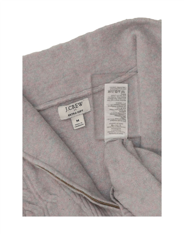 J. CREW Womens Zip Neck Jumper Sweater UK 14 Medium Grey Flecked Acrylic Vintage J. Crew and Second-Hand J. Crew from Messina Hembry 