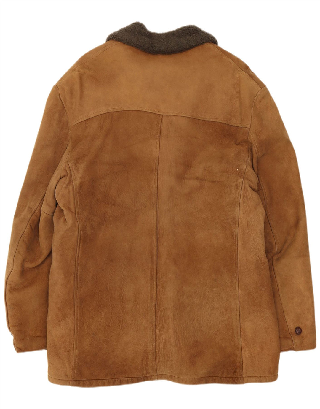 Vintage Mens Shearling Jacket UK 38 Medium Brown