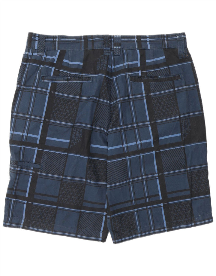 O'Neill Mens Chino Shorts W36 Large Navy Blue Check Cotton