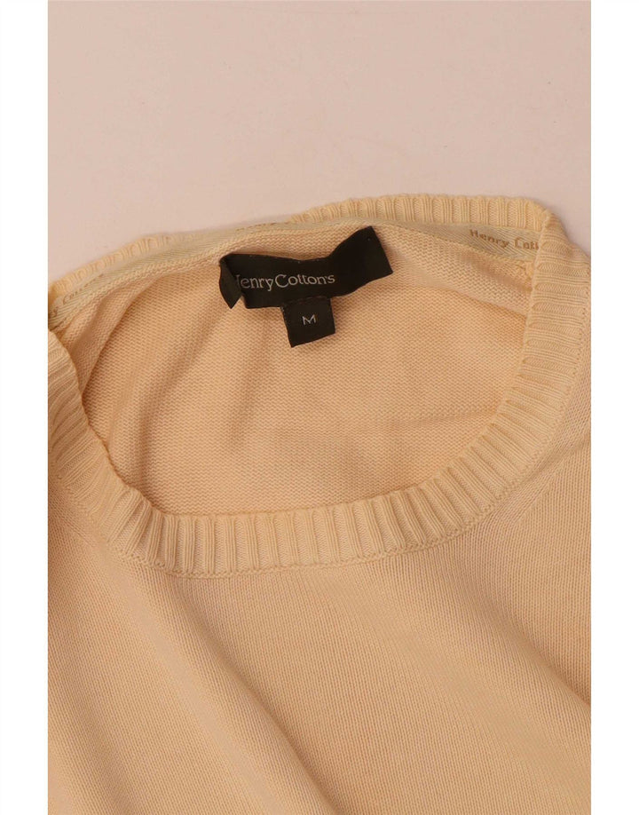 Henry Cottons Mens Crew Neck Jumper Sweater Medium Beige Cotton
