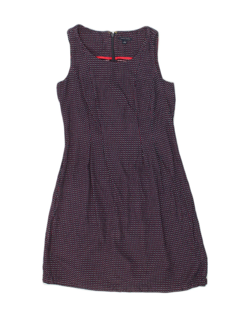 TOMMY HILFIGER Womens Sleeveless A-Line Dress US 6 Medium Navy Blue Check | Vintage Tommy Hilfiger | Thrift | Second-Hand Tommy Hilfiger | Used Clothing | Messina Hembry 