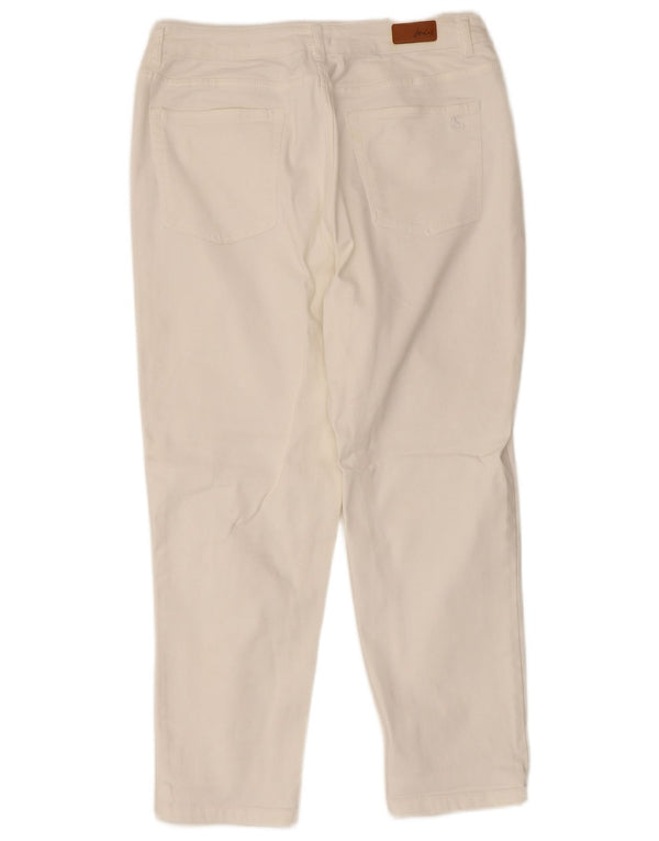 Joules Womens Straight Casual Trousers UK 16 Large W34 L25 White Cotton