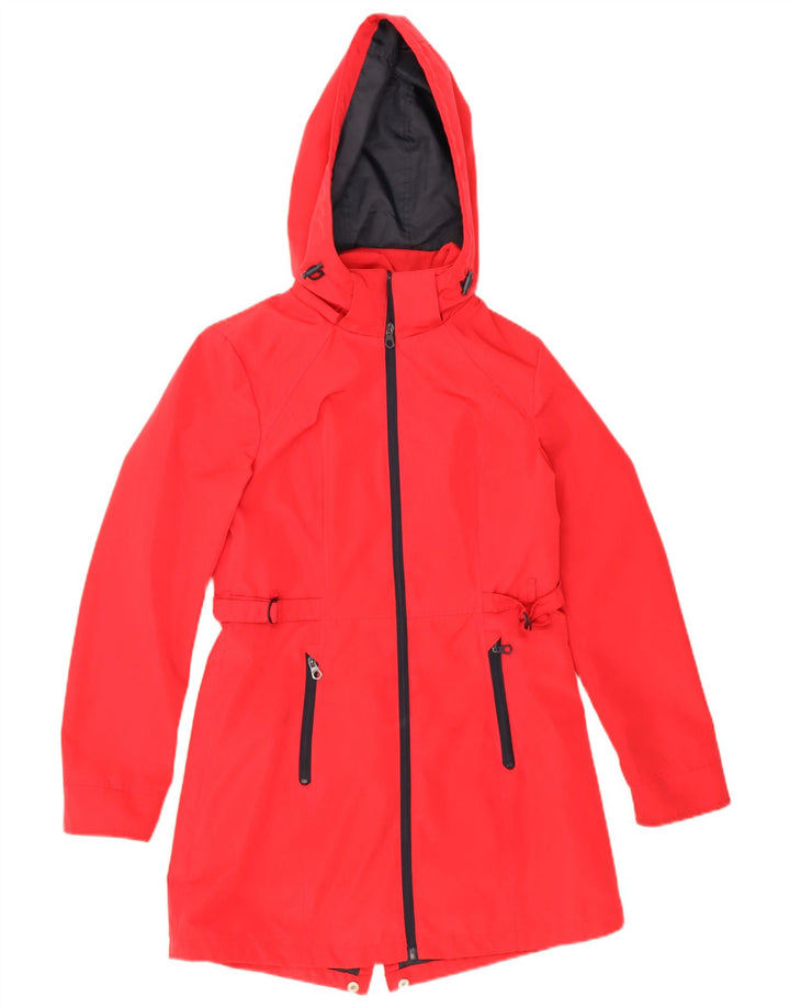 Nautica Mens Hooded Raincoat UK 12 Medium Red Polyester