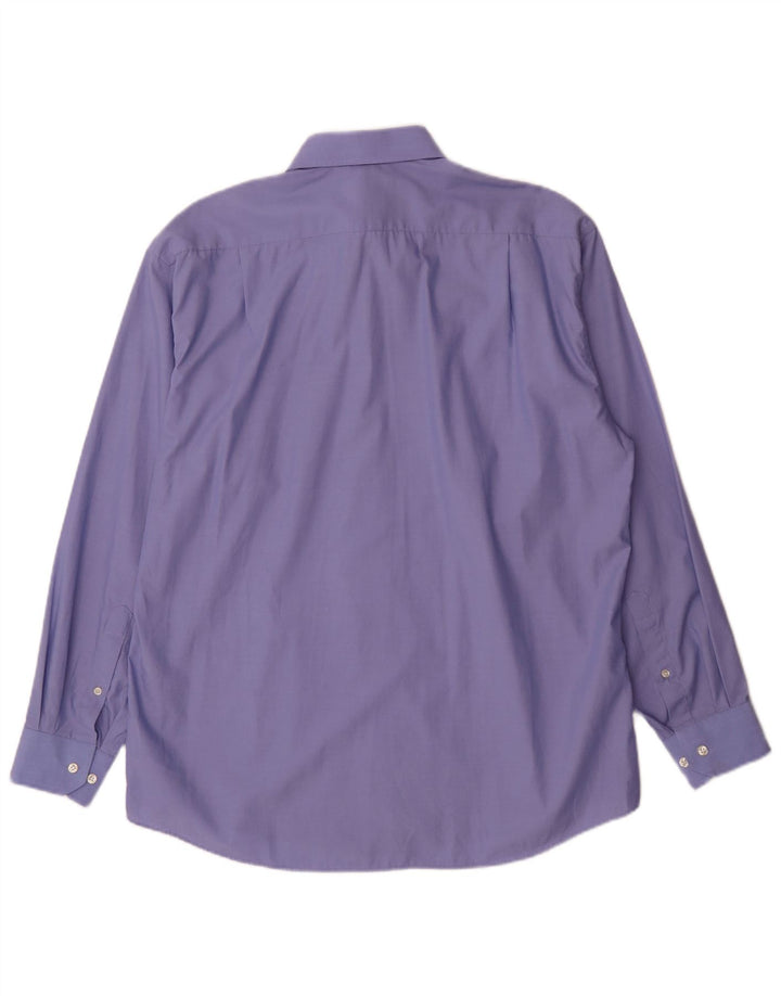Marks & Spencer Mens Shirt Size 41 16 Large Blue Cotton Classic