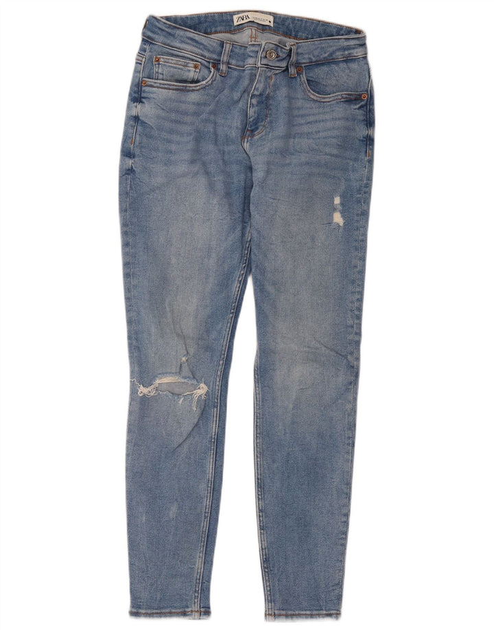 Zara Womens Distressed Skinny Jeans EU 40 Medium W30 L28 Blue