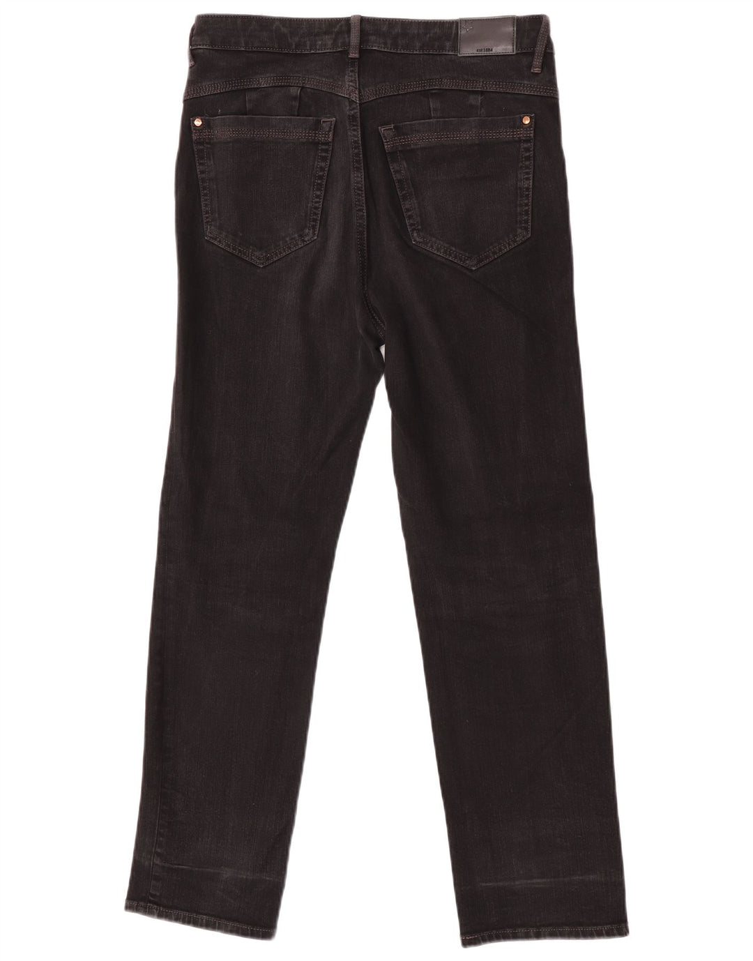 Marks & Spencer Womens Straight Jeans UK 12 Medium W32 L27 Black Cotton