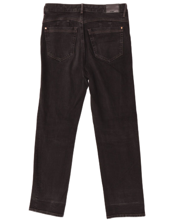 Marks & Spencer Womens Straight Jeans UK 12 Medium W32 L27 Black Cotton