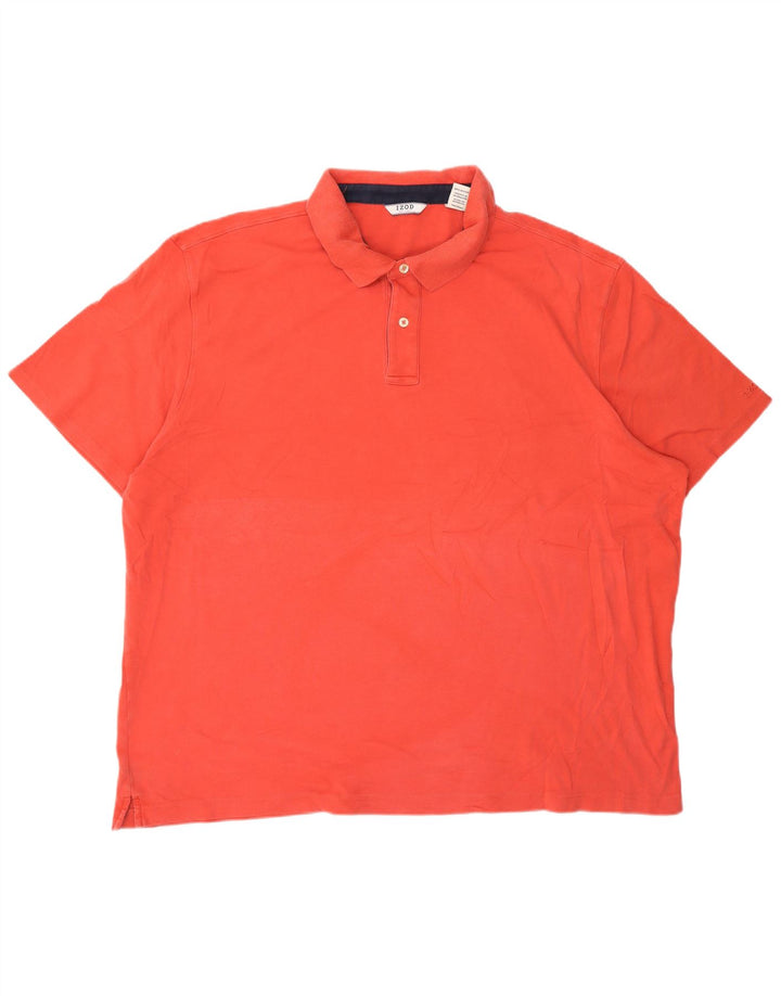 Izod Mens Polo Shirt 2XL Pink Cotton