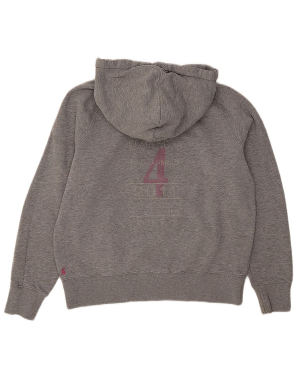 Tom Joule Womens Graphic Hoodie Jumper UK 14 Large Grey