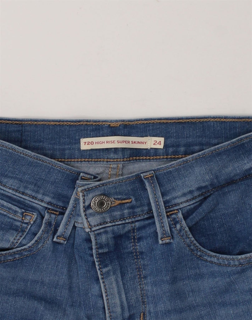 LEVI'S Girls 720 Skinny High Waist Denim Shorts 8-9 Years W24 Blue Cotton | Vintage Levi's | Thrift | Second-Hand Levi's | Used Clothing | Messina Hembry 