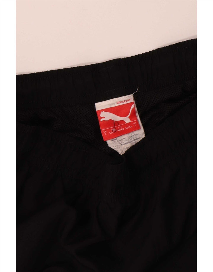 Puma Mens Graphic Tracksuit Trousers Large Black Polyester