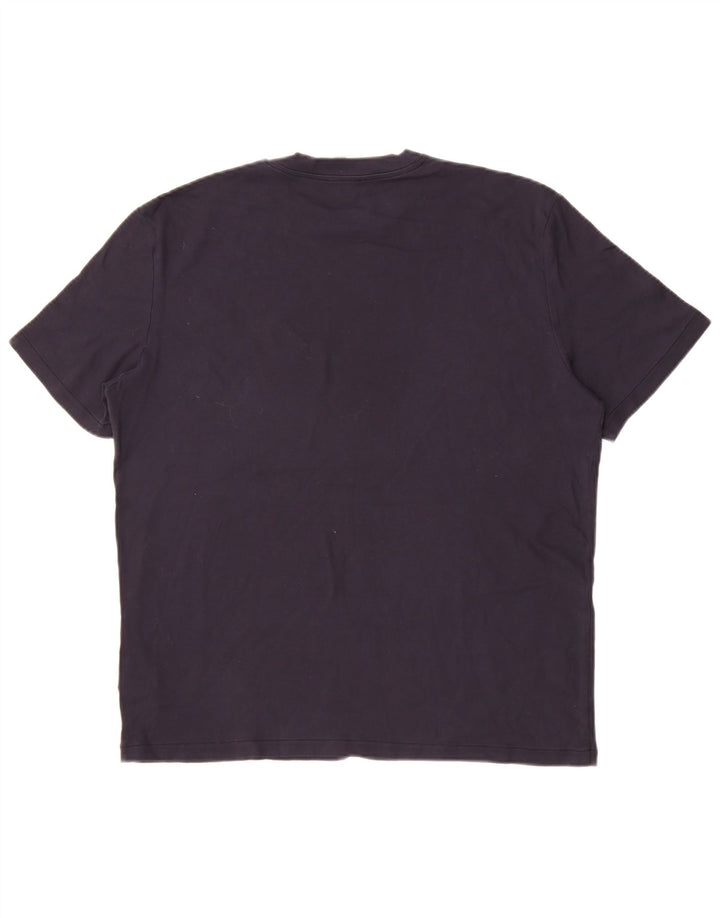 Cos Mens T-Shirt Top Large Navy Blue Cotton