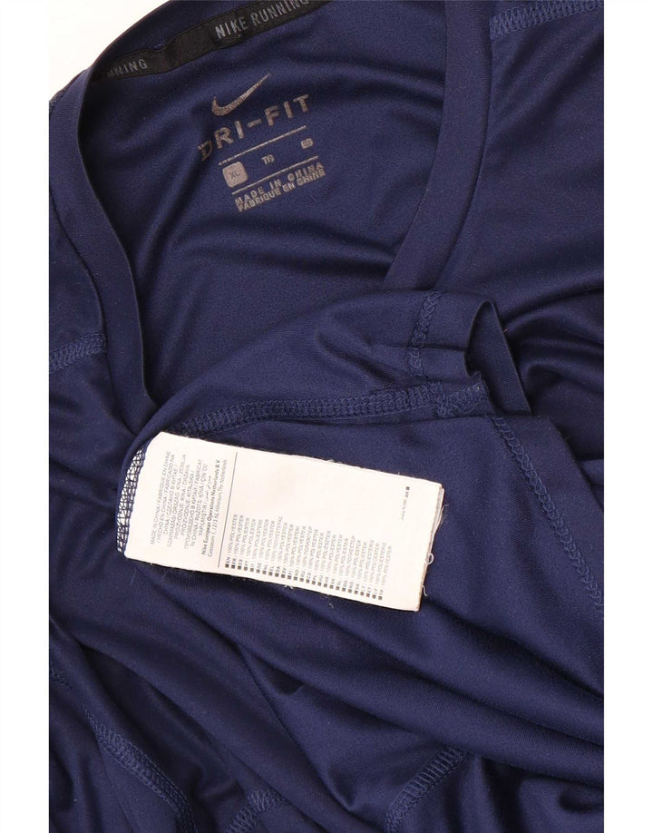 Nike Mens Dri Fit Top Long Sleeve XL Navy Blue Polyester